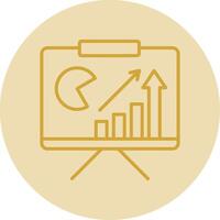 Bar Analytics Line Yellow Circle Icon vector