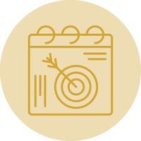 Target Line Yellow Circle Icon vector