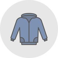 chaqueta línea lleno ligero icono vector