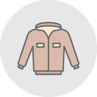 chaqueta línea lleno ligero icono vector