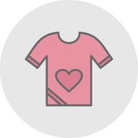 camisa línea lleno ligero icono vector