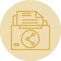 Sharing File Line Yellow Circle Icon vector