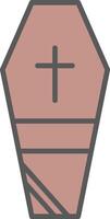 Coffin Line Filled Light Icon vector