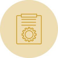 Project Management Line Yellow Circle Icon vector