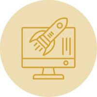 Startup Line Yellow Circle Icon vector