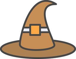 Witch Hat Line Filled Light Icon vector