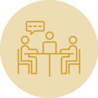 Meeting Line Yellow Circle Icon vector