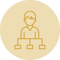 Hierarchy Line Yellow Circle Icon vector