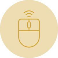 Wireless Mouse Line Yellow Circle Icon vector