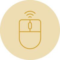 Wireless Mouse Line Yellow Circle Icon vector