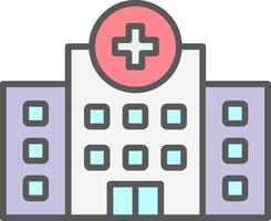 Hospital Line Filled Light Icon vector