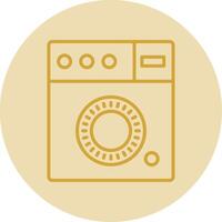 Washing Machine Line Yellow Circle Icon vector