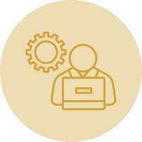 Working Line Yellow Circle Icon vector