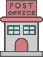 Post Office Line Filled Light Icon vector