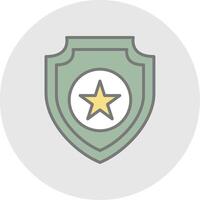 Badge Line Filled Light Icon vector