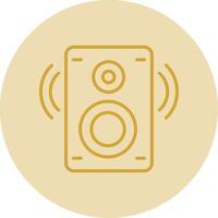 altavoz línea amarillo circulo icono vector