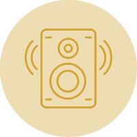 altavoz línea amarillo circulo icono vector