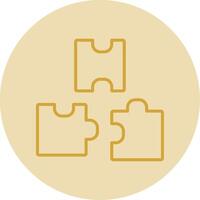 Puzzle Line Yellow Circle Icon vector