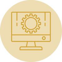 Development Line Yellow Circle Icon vector