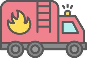 Fire Truck Line Filled Light Icon vector