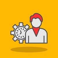 Working Hours Filled Shadow Icon vector