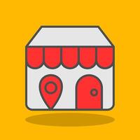 Store Locator Filled Shadow Icon vector