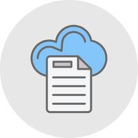 Cloud Data Line Filled Light Icon vector