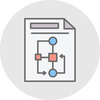 Document Line Filled Light Icon vector