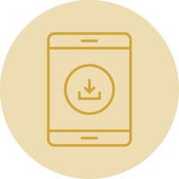 Downloading Data Line Yellow Circle Icon vector