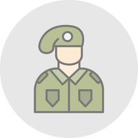 Soldier Line Filled Light Icon vector