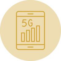 5g línea amarillo circulo icono vector