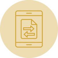 Data Transfer Line Yellow Circle Icon vector