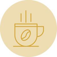 Coffee Cup Line Yellow Circle Icon vector