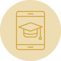 Graduation Line Yellow Circle Icon vector