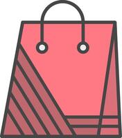 compras bolso línea lleno ligero icono vector