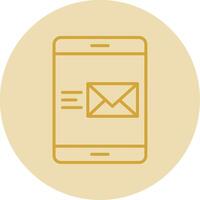 Email Line Yellow Circle Icon vector