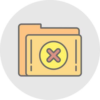 Delete Folder Line Filled Light Icon vector