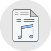 Music File Line Filled Light Icon vector