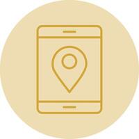 Location Line Yellow Circle Icon vector