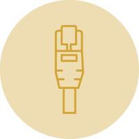 ethernet línea amarillo circulo icono vector