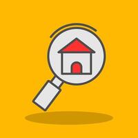 Search Home Filled Shadow Icon vector