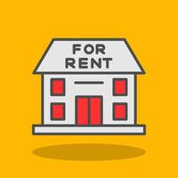 For Rent Filled Shadow Icon vector