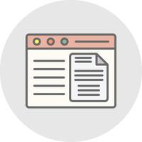 Document Line Filled Light Icon vector