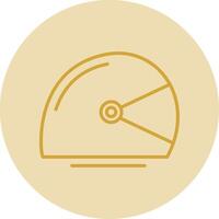 Helmet Line Yellow Circle Icon vector