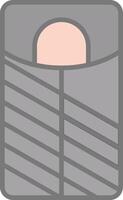 Sleeping Bag Line Filled Light Icon vector