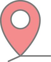 Location Line Filled Light Icon vector