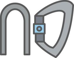 Carabiner Line Filled Light Icon vector