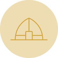 Tent Line Yellow Circle Icon vector