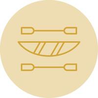 Kayak Line Yellow Circle Icon vector