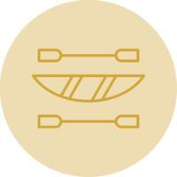 Kayak Line Yellow Circle Icon vector